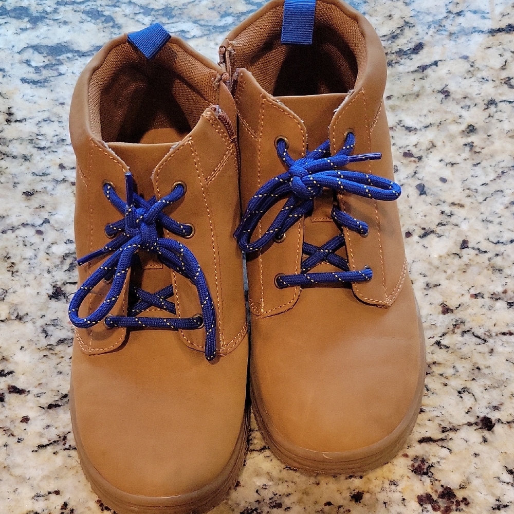Nordstrom Kids Brown Boots with Blue Laces